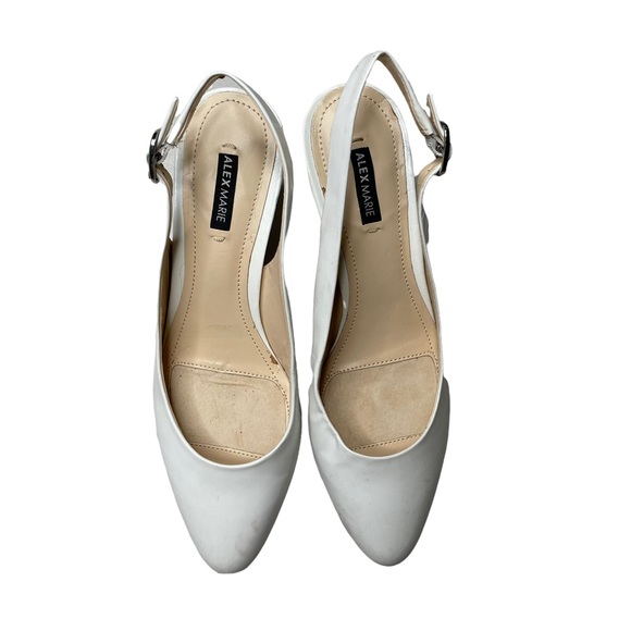 Alex Marie white pointed small heeled shoes size 7M - Picture 6 of 12